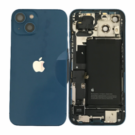 Châssis Arrière iPhone 13 Mini (A2481 / A2626 / A2628 / A2629 / A2630) avec Batterie Bleu (Origine Démonté) - Grade A