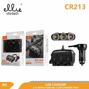 Ellietech CR213 Chargeur Voiture Prise Multiple 2USB 3.1A