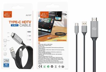 Ellietech AU107 Câble adaptateur HDMI HDTV pour téléphone vers USB et TYPE-C