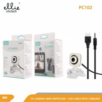 Ellietech PC102 Caméra PC Interface USB avec Caméra Microphone 480P