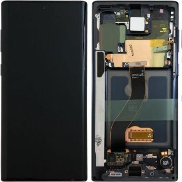 Original Écran Complet Vitre Tactile LCD Châssis Samsung Galaxy Note 10 (N970F) Service Pack Argent