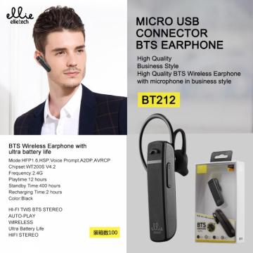 Ellietech BT212 Casque BTS sans fil avec autonomie ultra batterie