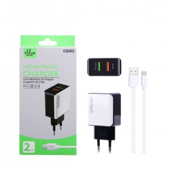 Ellietech CD203 Chargeur pour Type C USB 2.1A Blanc