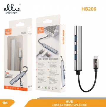Ellietech HB206 HUB 4 USB a Tipo-C 3.0