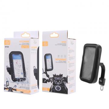 Ellietech SP320 Support Téléphone avec Housse de Pluie pour Smartphone jusqu'à 6.5" pour Moto et Bicyclette