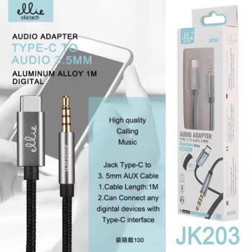 Ellietech JK203 Câble Audio Jack Type C à 3.5mm 1M Noir