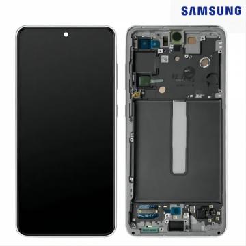 Original Écran Complet Vitre Tactile LCD Châssis Samsung Galaxy S21 FE 5G 2021 (G990B) Service Pack Blanc