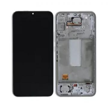 Original Écran Complet Vitre Tactile LCD Châssis Samsung Galaxy A34 5G (A346B) Service Pack Argenté