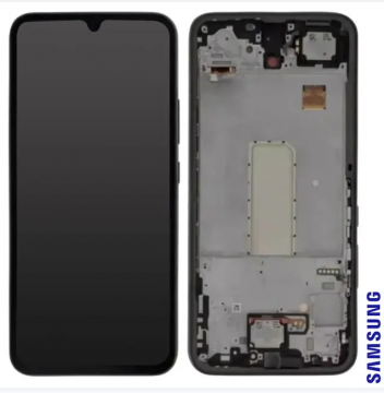 Original Écran Complet Vitre Tactile LCD Châssis Samsung Galaxy A34 5G (A346B) Service Pack Noir