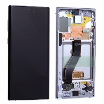 Original Écran Complet Vitre Tactile LCD Châssis Samsung Galaxy Note 10 (N970F) Service Pack Blanc