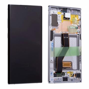 Original Écran Complet Vitre Tactile LCD Châssis Samsung Galaxy Note 10 Plus (N975F) Service Pack Blanc