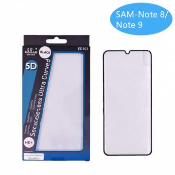 Film Protection Full Glue Courbé Verre Trempé pour Samsung Galaxy Note 8 / Note 9 Noir
