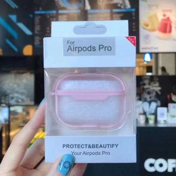 Coque Silicone Transparente pour Airpods Pro Couleur avec Porte-clés