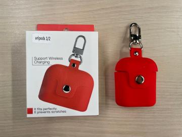 Coque pour Airpods 1 / 2 Couleur, Imprimé cuir avec Porte-clés