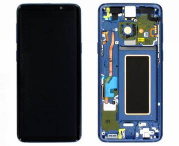 Original Écran Complet Vitre Tactile LCD Châssis Samsung Galaxy S9 (G960F) Service Pack Bleu / Blue Coral
