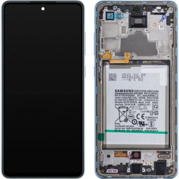Original Écran Complet Vitre Tactile LCD Châssis Samsung Galaxy A72 4G/5G 2021 (A725F/A726B) Bleu Service Pack