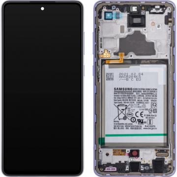 Original Écran Complet Vitre Tactile LCD Châssis Samsung Galaxy A72 4G/5G 2021 (A725F/A726B) Violet Service Pack
