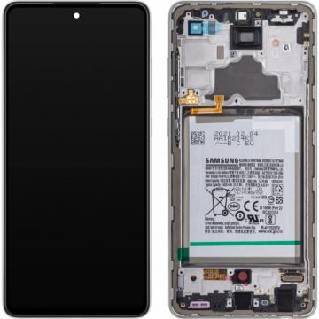 Original Écran Complet Vitre Tactile LCD Châssis Samsung Galaxy A72 4G/5G 2021 (A725F/A726B) Blanc Service Pack