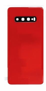 Cache Batterie Samsung Galaxy S10 Plus/S10+ (G975F) Avec Lentille et Adhesif Rouge